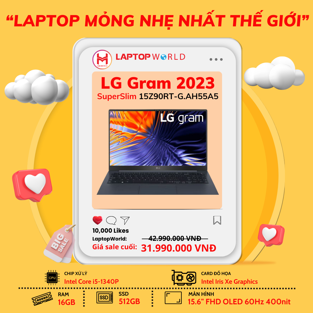 LG Gram SuperSlim - Laptop màn OLED, Mỏng nhẹ nhất Thế giới