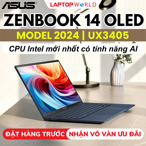 Đặt hàng trước - Nhận vô vàn ưu đãi: Sản phẩm Asus Zenbook model 2024 tích hợp CPU Intel mới nhất có tính năng AI