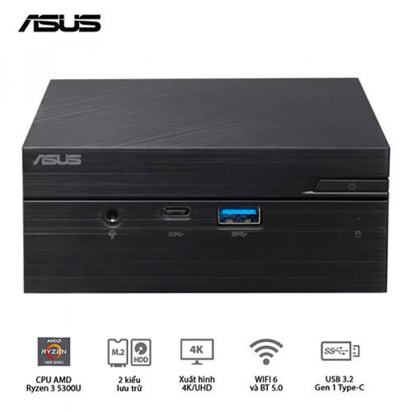PC Mini ASUS NUC PN51-S1-B-B3200MV (Ryzen 3 5300U - VGA Radeon - WiFi 6 - Bluetooth) - Chơi game / Học Tập