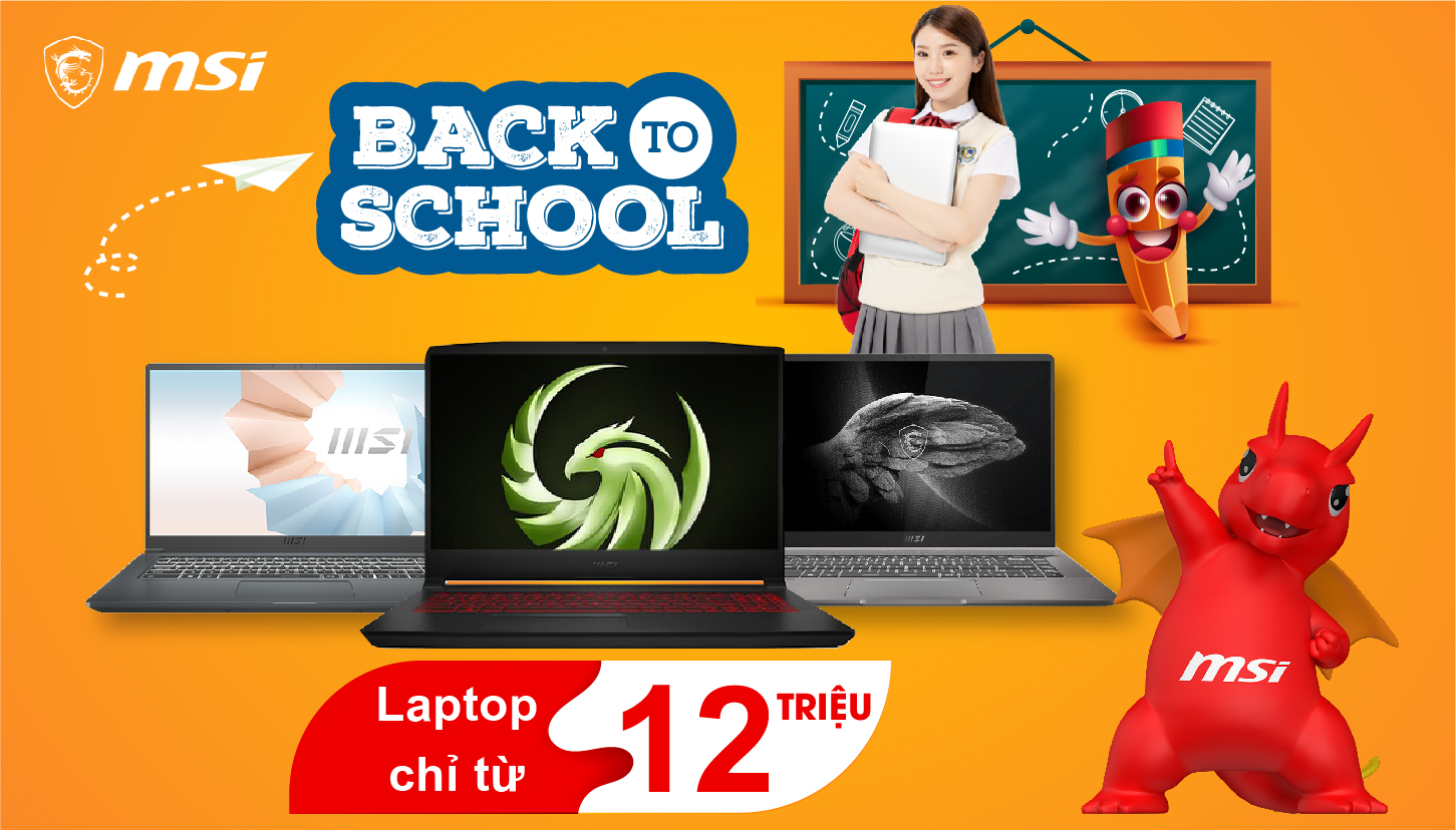 Laptop MSI cho sinh viên giá chỉ từ 12 TRiệu