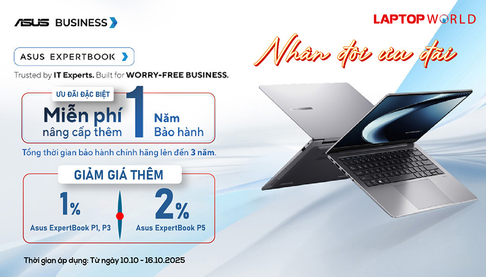 Nhân đôi ưu đãi khi mua  ASUS ExpertBook P