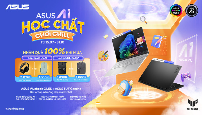 CTKM ASUS: ASUS AI - HỌC CHẤT CHƠI CHILL