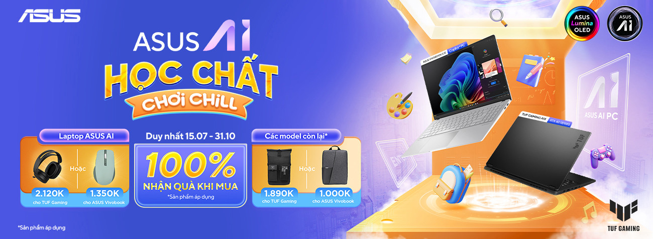 CTKM ASUS: ASUS AI - HỌC CHẤT CHƠI CHILL