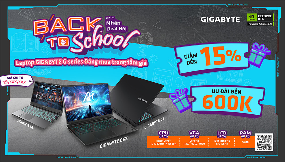 Back to school cùng laptop Gigabyte