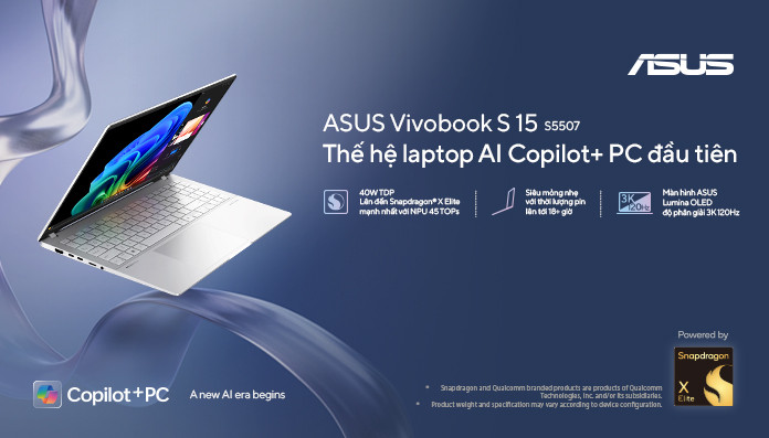 ASUS Vivobook S 15 là PC + Copilot đầu tiên của ASUS