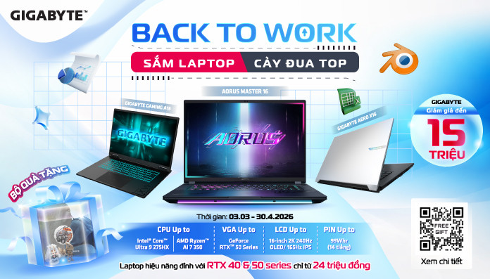 sắm laptop - cày đua top cùng gigabyte