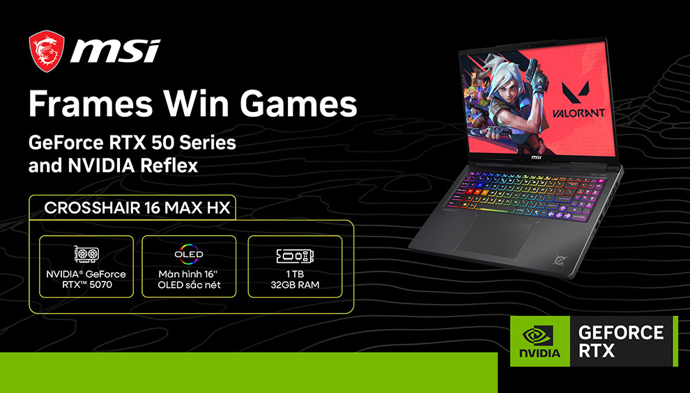 NVIDIA Frames Wins Games on the latest GeForce RTX 50 Series Laptops.