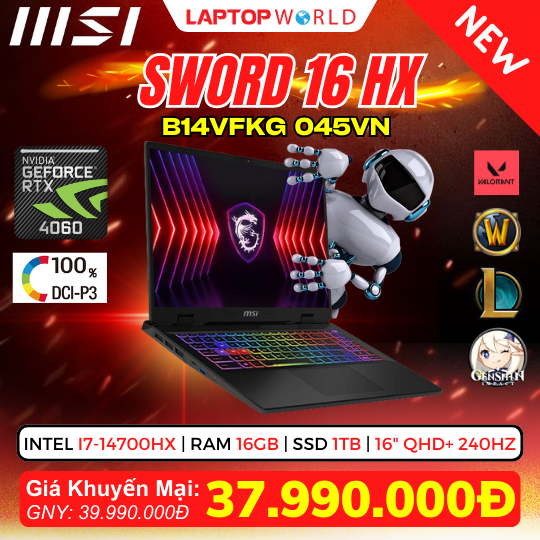 REVIEW MSI Sword 16 HX: Laptop Gaming, Đồ Hoạ ĐÁNG SỞ HỮU NHẤT