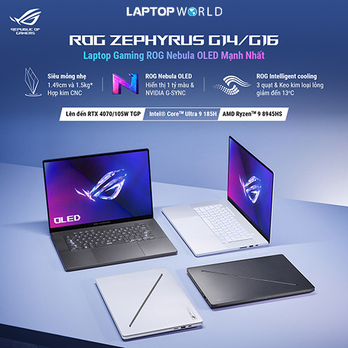 Asus ROG Zephyrus G14 & G16 (2024) Đầu tiên tại Việt Nam - Đã SẴN HÀNG tại LaptopWorld