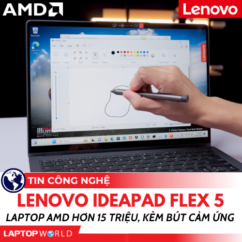 Unboxing Lenovo IdeaPad Flex 5 laptop AMD hơn 15 triệu, kèm bút cảm ứng