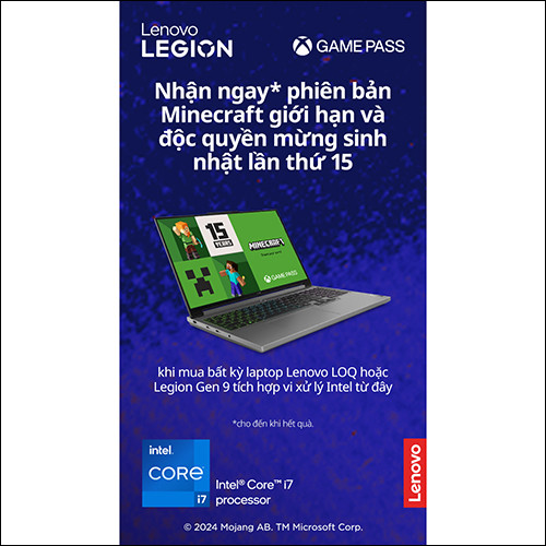 CTKM: Nhận ngay Combo Quà Minecraft kỷ niệm sinh nhật lần thứ 15 giới hạn và độc quyền của LENOVO