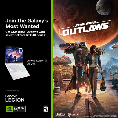 CTKM LENOVO: Nhận ngay game Star Wars™ Outlaws khi mua laptop tích hợp GeForce RTX 40 Series