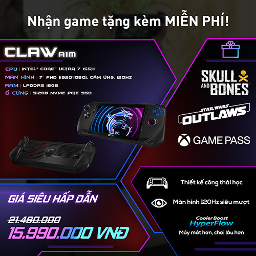 CTKM: Nhận ngay game bản quyền Star Wars Outlaw khi mua MSI Claw