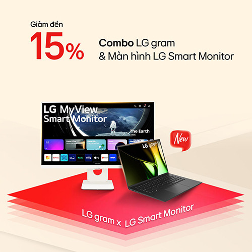 CTKM LG: Mua combo LG Gram 2024 và Màn hình thông minh LG MyView giá siêu hời 