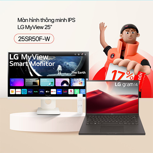 CTKM: Mua LG Gram 2024 14inch tặng ngay màn hình thông minh LG MyView