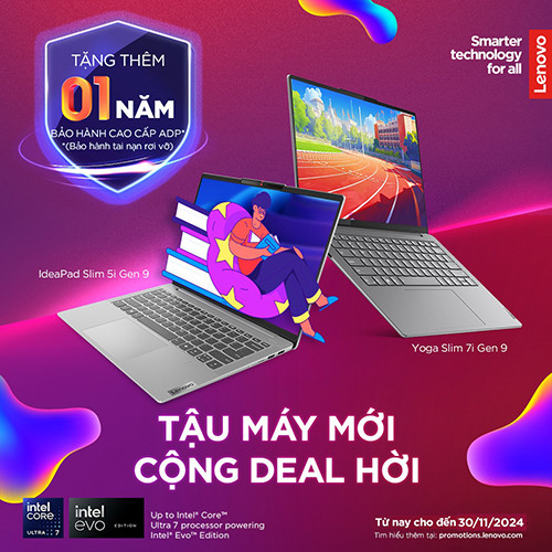 CTKM LENOVO: TẬU MÁY MỚI, CỘNG DEAL HỜI