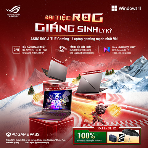 CTKM ASUS: ĐẠI TIỆC ROG – GIÁNG SINH LY KỲ