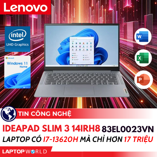 Lenovo IdeaPad Slim 3 14IRH8 83EL0023VN: Laptop có i7-13620H mà chỉ hơn 17 triệu