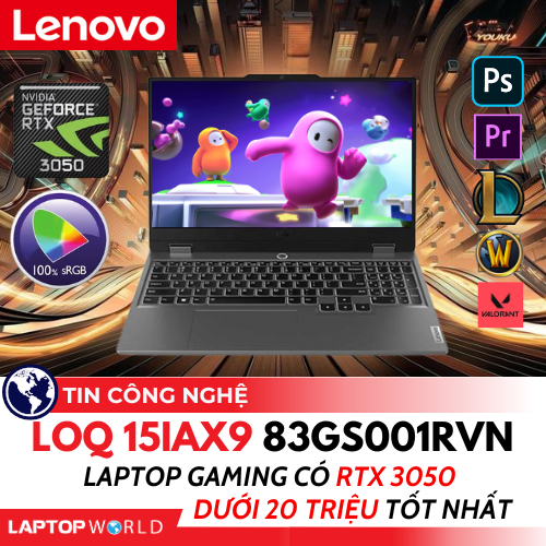 Lenovo LOQ 15IAX9 83GS001RVN: Laptop Gaming có RTX 3050 dưới 20 triệu tốt nhất