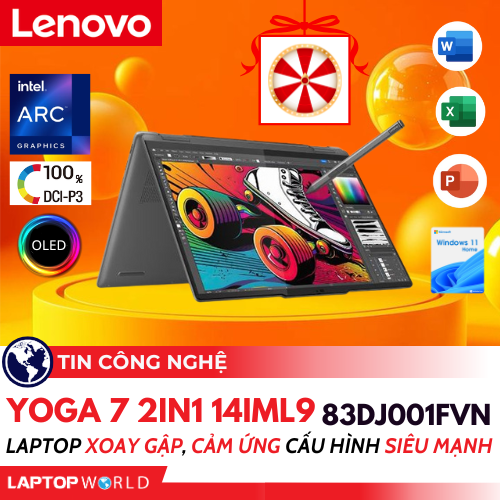 Lenovo Yoga 7 2in1 14IML9 83DJ001FVN: Laptop xoay gập, cảm ứng cấu hình siêu mạnh