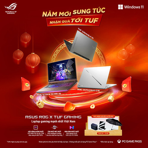 CTKM ASUS: NĂM MỚI SUNG TÚC – NHẬN QUÀ TỚI TUF