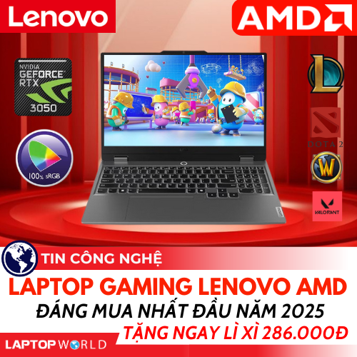 Laptop Gaming Lenovo AMD đáng mua nhất đầu năm 2025, tặng ngay Lì Xì 286.000Đ