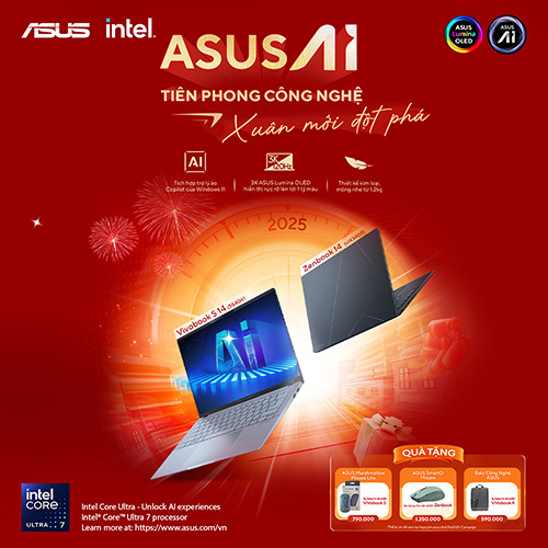 CTKM: ASUS AI – TIÊN PHONG CÔNG NGHỆ, XUÂN MỚI ĐỘT PHÁ