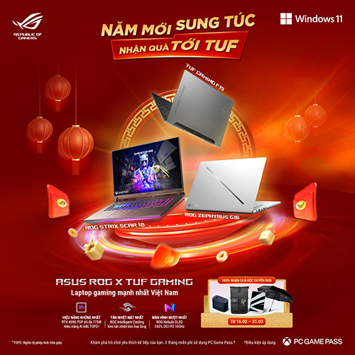 CTKM ASUS: NĂM MỚI SUNG TÚC – NHẬN QUÀ TỚI TUF