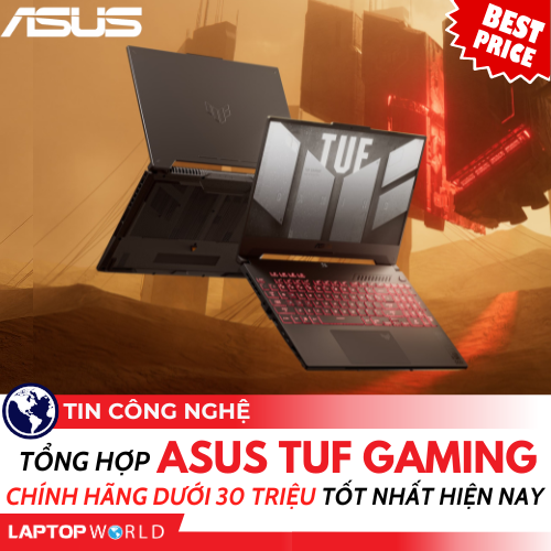 Tổng hợp các mẫu laptop Asus TUF Gaming chính hãng dưới 30 triệu tốt nhất hiện nay