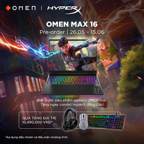 CTKM: PRE-ORDER: OMEN MAX 16 (2025) NHẬN NGAY BỘ QUÀ ĐẲNG CẤP
