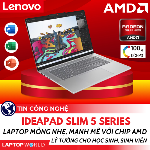 Lenovo IdeaPad Slim 5 Series: Laptop mỏng nhẹ, mạnh mẽ với chip AMD lý tưởng cho học sinh, sinh viên năm 2025