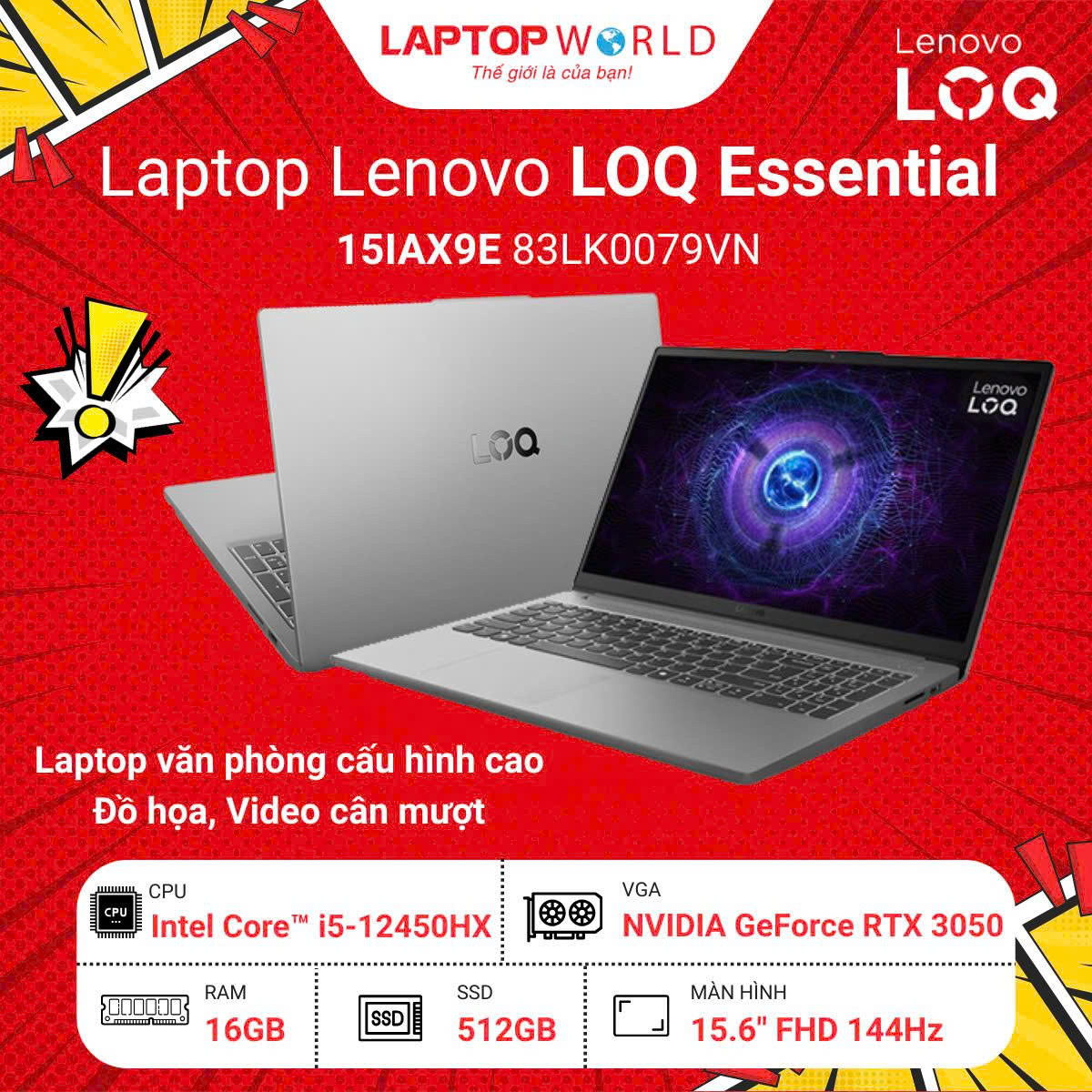 Lenovo LOQ Essential 15IAX9E 83LK0079VN – Laptop gaming tầm trung đáng mua