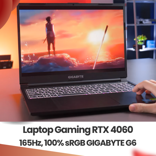 Laptop Gaming RTX 4060 - 165Hz, 100% sRGB GIGABYTE G6