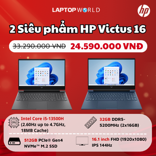2 Siêu phẩm HP Victus 16 – Lựa chọn hoàn hảo cho học tập, làm việc & giải trí!