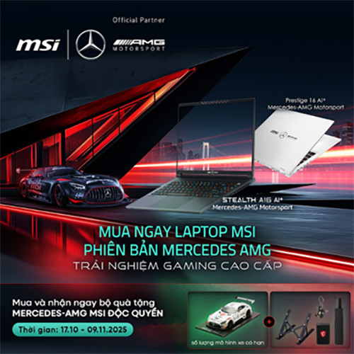 CTKM MSI: Quà tặng đặc biệt cho các mẫu laptop MSI x Mercedes-AMG Motosport