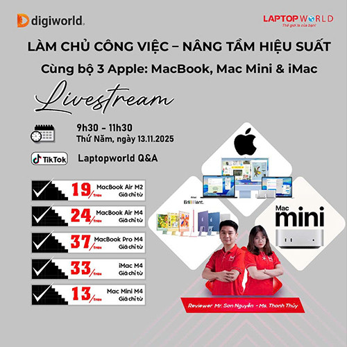 Livestream Bộ 3 Apple – Nâng tầm hiệu suất làm việc