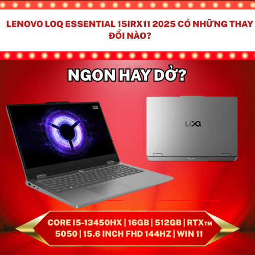 Lenovo LOQ Essential 15IRX11 2025 Có những thay đổi nào? Ngon hay dở?