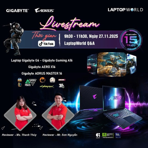 Livestream GIGABYTE Gaming - Bùng Nổ Hiệu Năng Laptop 2025