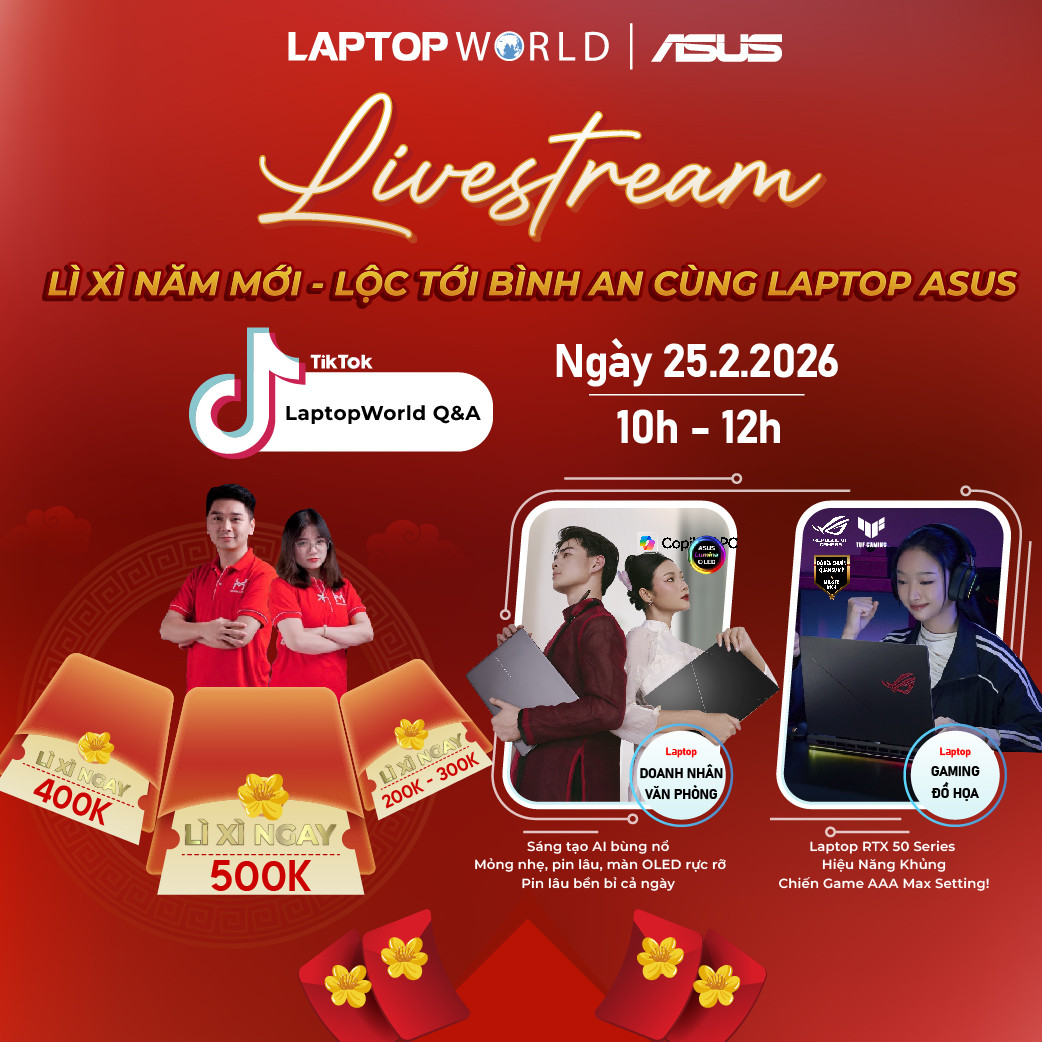 Livestream - Lì xì năm mới, lộc tới bình an cùng laptop Asus