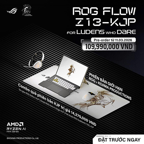 ĐẶT TRƯỚC ROG FLOW Z13-KJP 2026 – SỞ HỮU TRỌN BỘ QUÀ TẶNG GIỚI HẠN KJP
