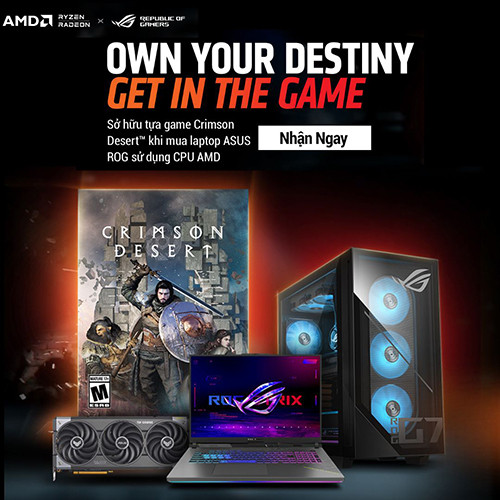 CTKM ASUS: MUA LAPTOP ASUS ROG TRANG BỊ CPU AMD – NHẬN NGAY SIÊU PHẨM CRIMSON DESERT