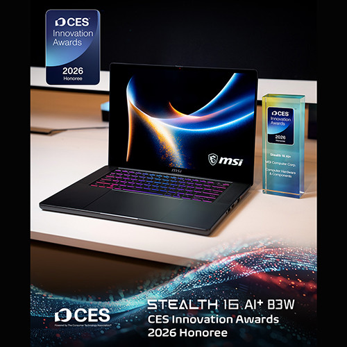 MSI Stealth 16 AI+ B3W đã được vinh danh tại giải thưởng CES Innovation Awards 2026.