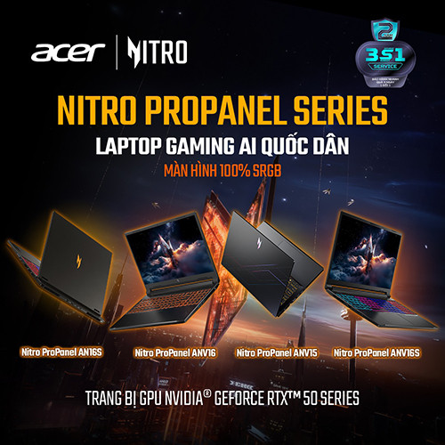 Acer Nitro ProPanel – Laptop gaming màn hình chuẩn màu, lựa chọn đáng giá trong phân khúc phổ thông