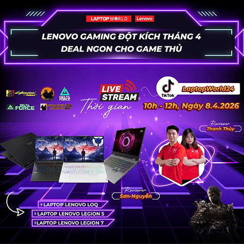 LIVESTREAM: LENOVO GAMING ĐỘT KÍCH THÁNG 4 - DEAL NGON CHO GAME THỦ