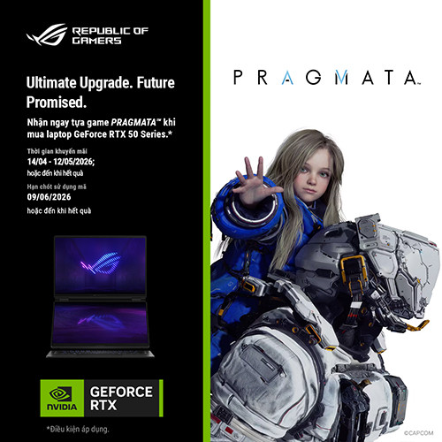 CTKM: MUA LAPTOP ASUS ROG & TUF GAMING TRANG BỊ GEFORCE RTX 50 SERIES – NHẬN NGAY TỰA GAME PRAGMATA™