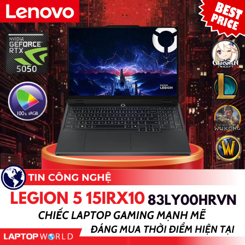 Lenovo Legion 5 15IRX10 83LY00HRVN - Chiếc laptop Gaming mạnh mẽ đáng mua thời điểm hiện tại