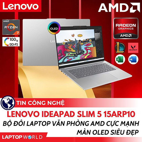 Lenovo IdeaPad Slim 5 15ARP10: Bộ đôi Laptop văn phòng AMD cực mạnh, màn OLED siêu đẹp