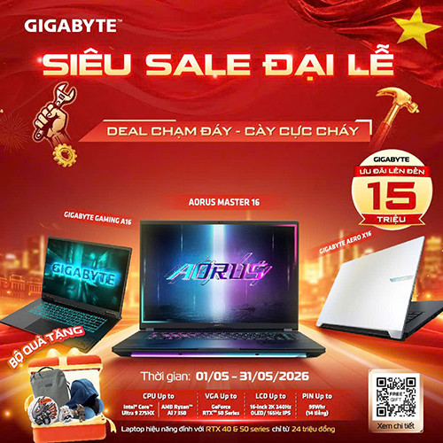 CTKM GIGABYTE: “Siêu Sale Đại Lễ - Deal Chạm Đáy - Cày Cực Cháy”