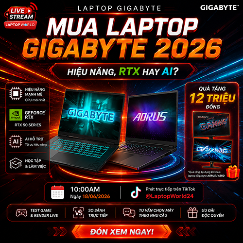 Livestream Gigabyte: Mua laptop Gigabyte 2026 - Hiệu năng, RTX hay AI?