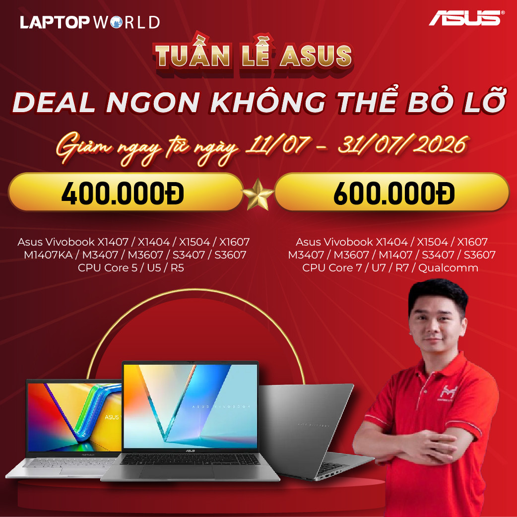 CTKM: TUẦN LỄ ASUS – DEAL NGON KHÔNG THỂ BỎ LỠ